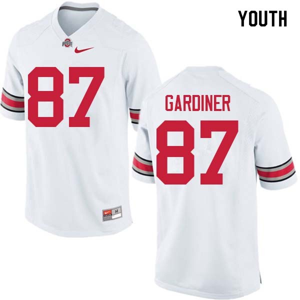 Ohio State Buckeyes #87 Ellijah Gardiner Youth Official Jersey White